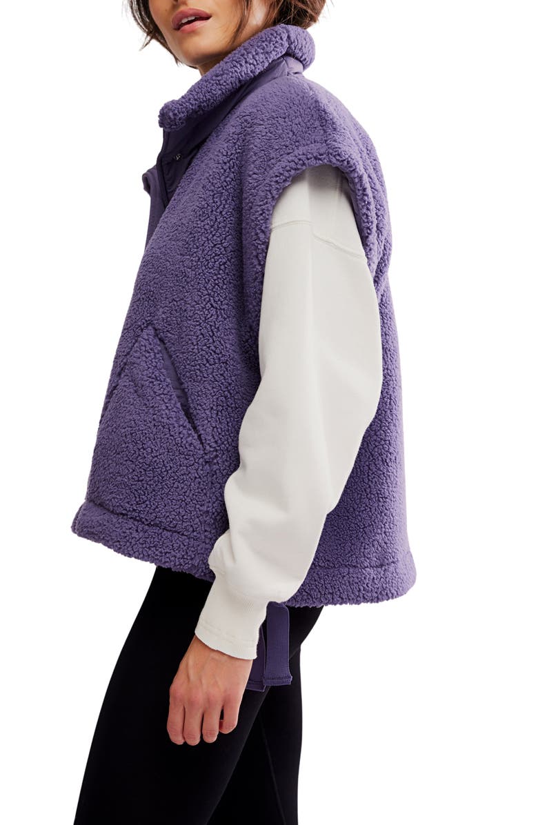 Free People FP Movement Scout It Out Fleece Vest, Alternate, color, Graphite