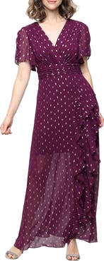 SL FASHIONS Foil Print Dress