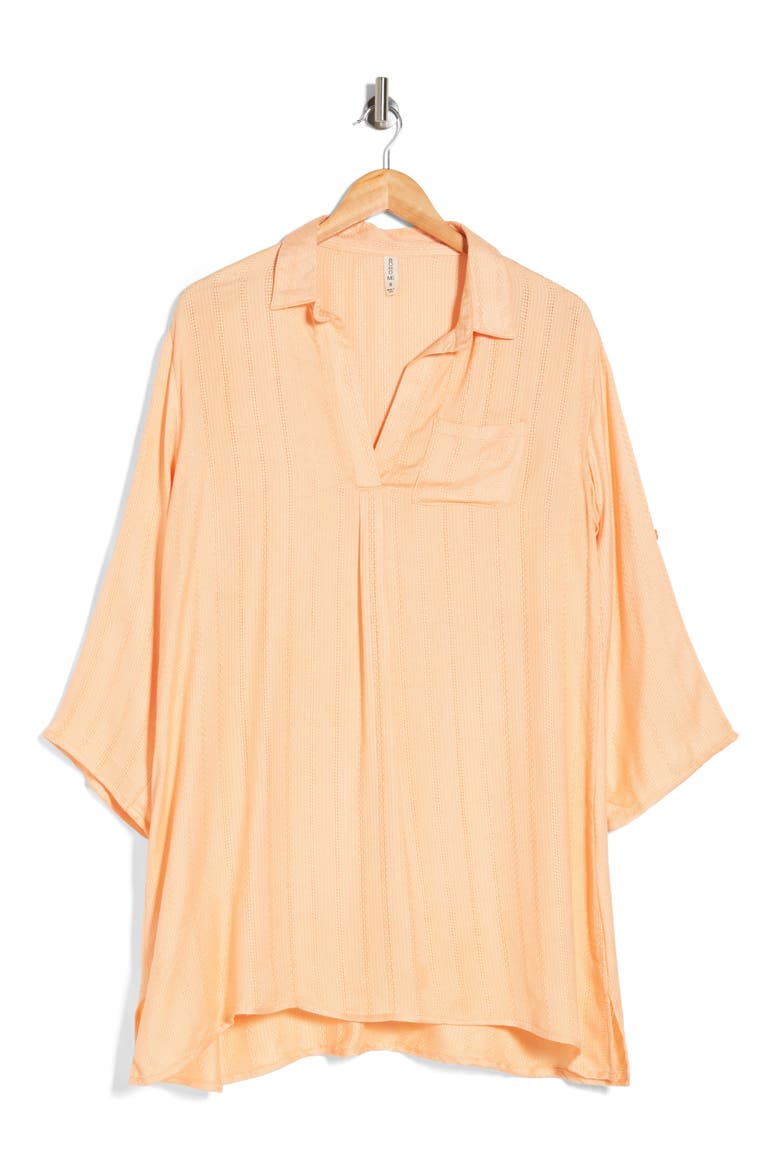 Oversize Cover-Up Shirt, Alternate, color, PEACH