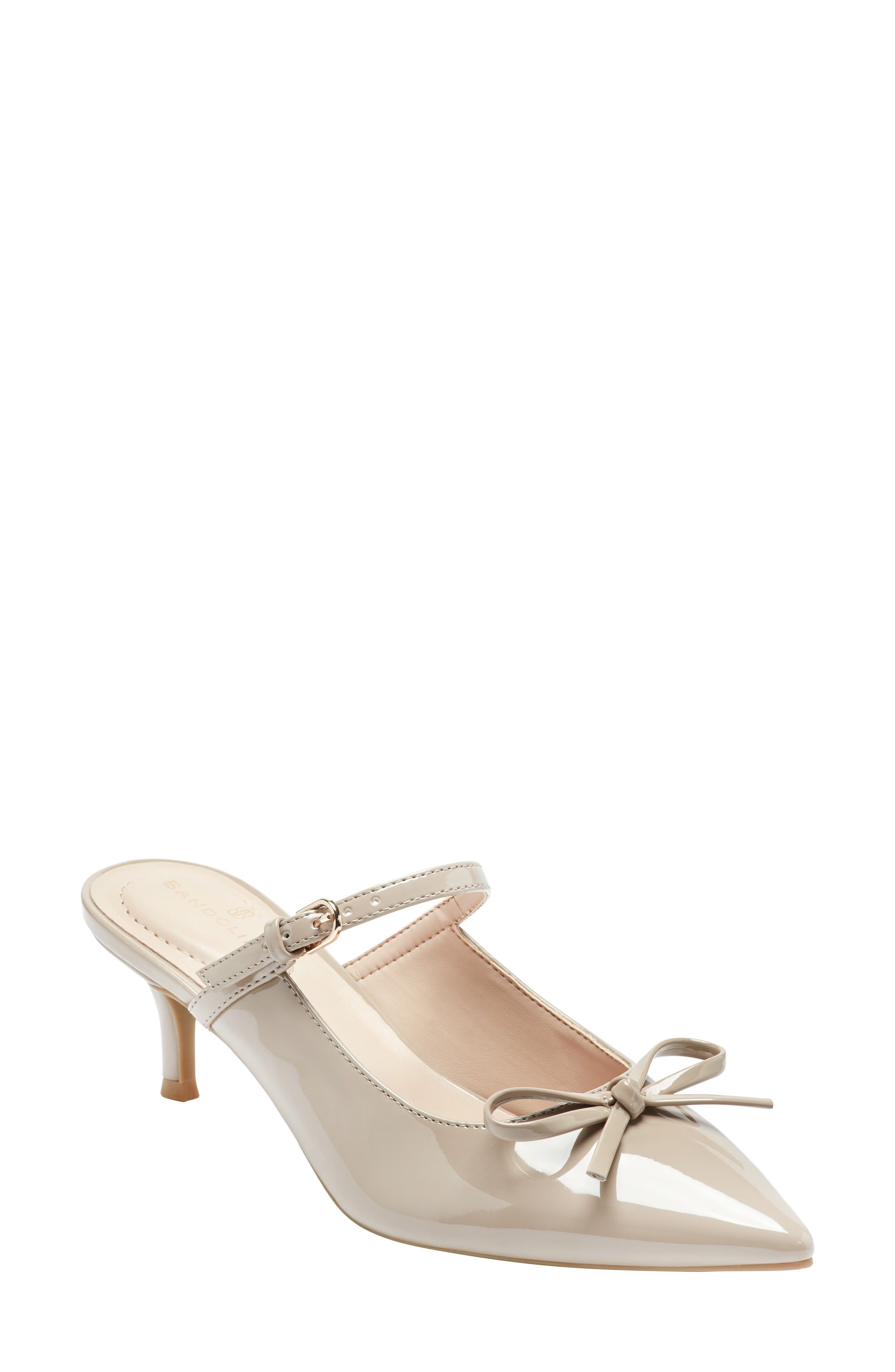 Moss Patent Kitten Heel Mule - image 3