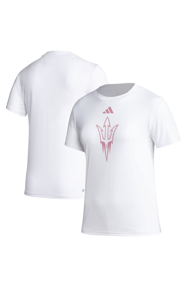 adidas Women's adidas White Arizona State Sun Devils AEROREADY Breast Cancer Awareness Pregame T-Shirt, Main, color, White
