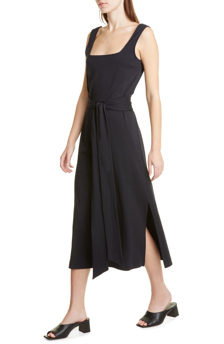 Vince Belted Square Neck Midi Dress, Alternate, color,