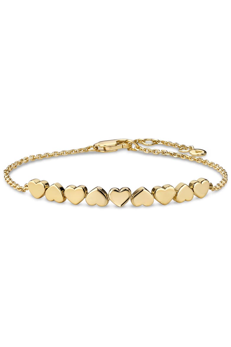 Sweet Heart Chain Bracelet in Gold Plated Sterling Silver, Main, color, Yellow Gold