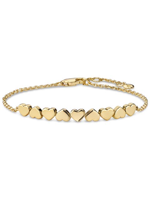 Sweet Heart Chain Bracelet in Gold Plated Sterling Silver