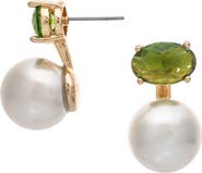 RIVKA FRIEDMAN Imitation Pearl and Crystal Stud Earrings