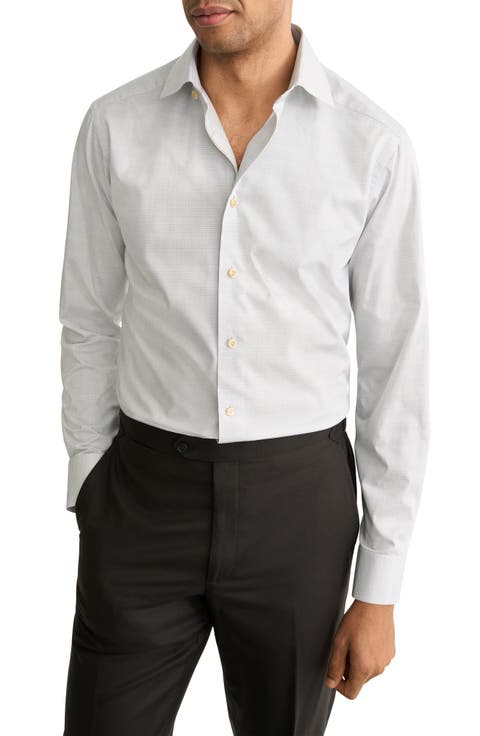 Slim Fit Prince of Wales Check Dress Shirt