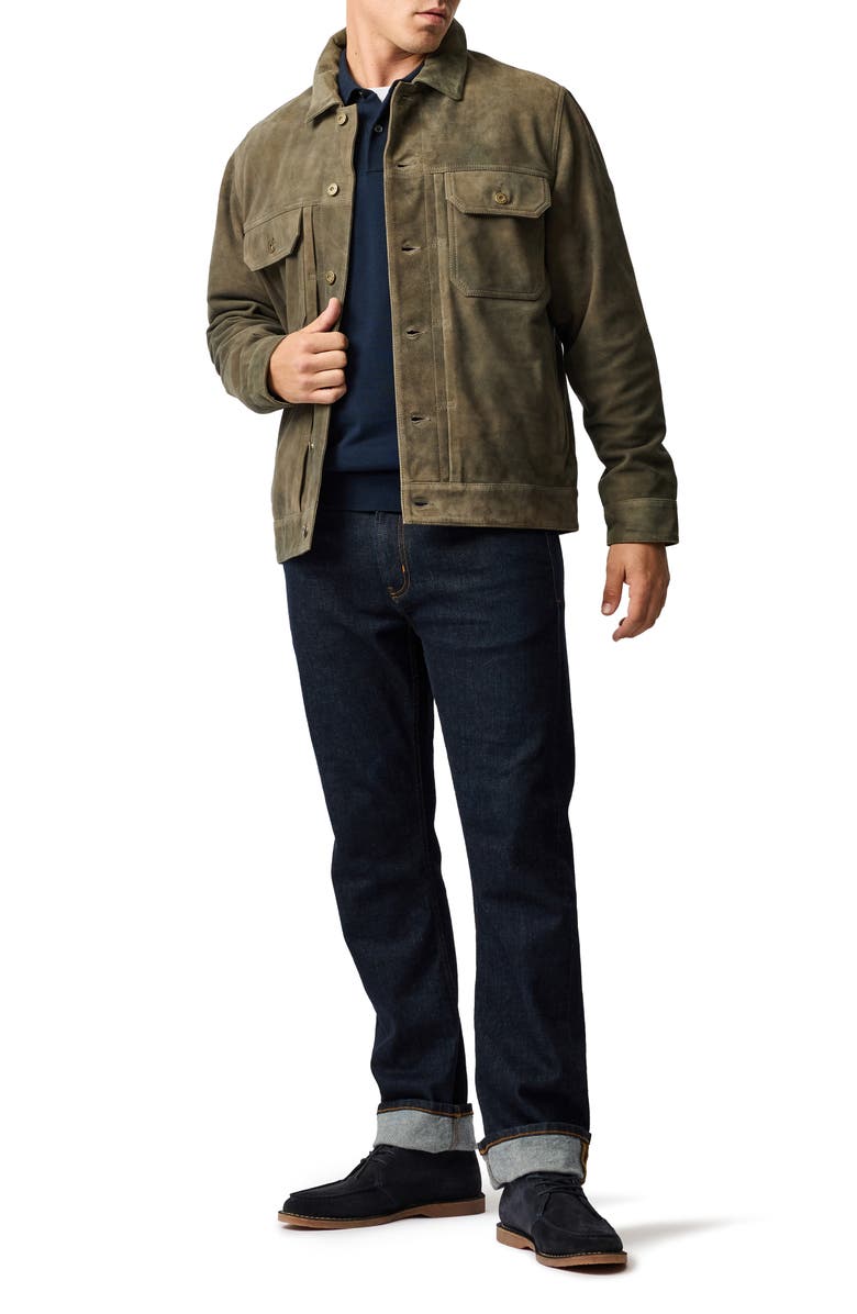 Rodd & Gunn Little River Suede Trucker Jacket, Alternate, color, Mouse
