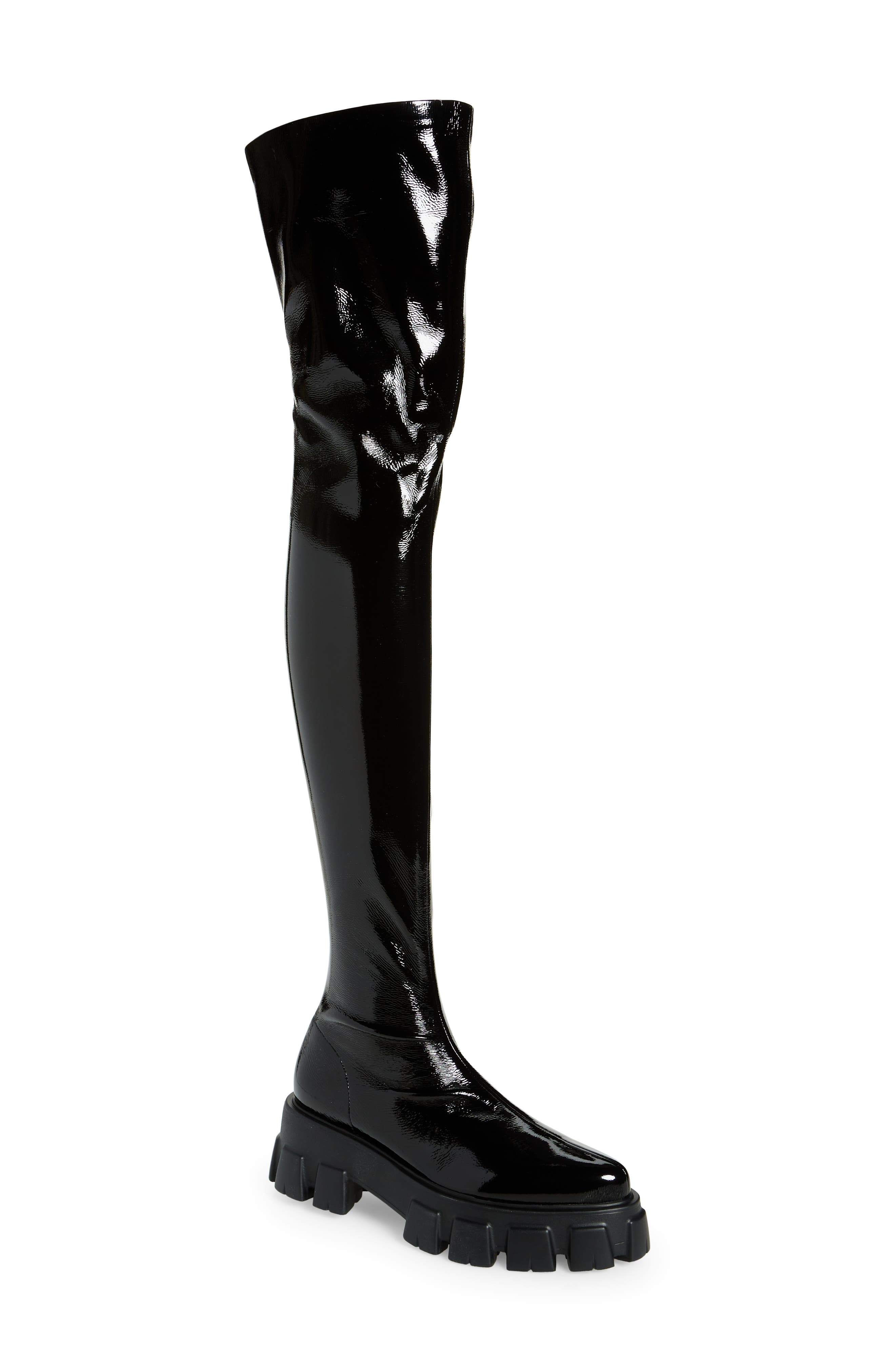 Prada Monolith Sharp Over the Knee Boot, Main, color, 