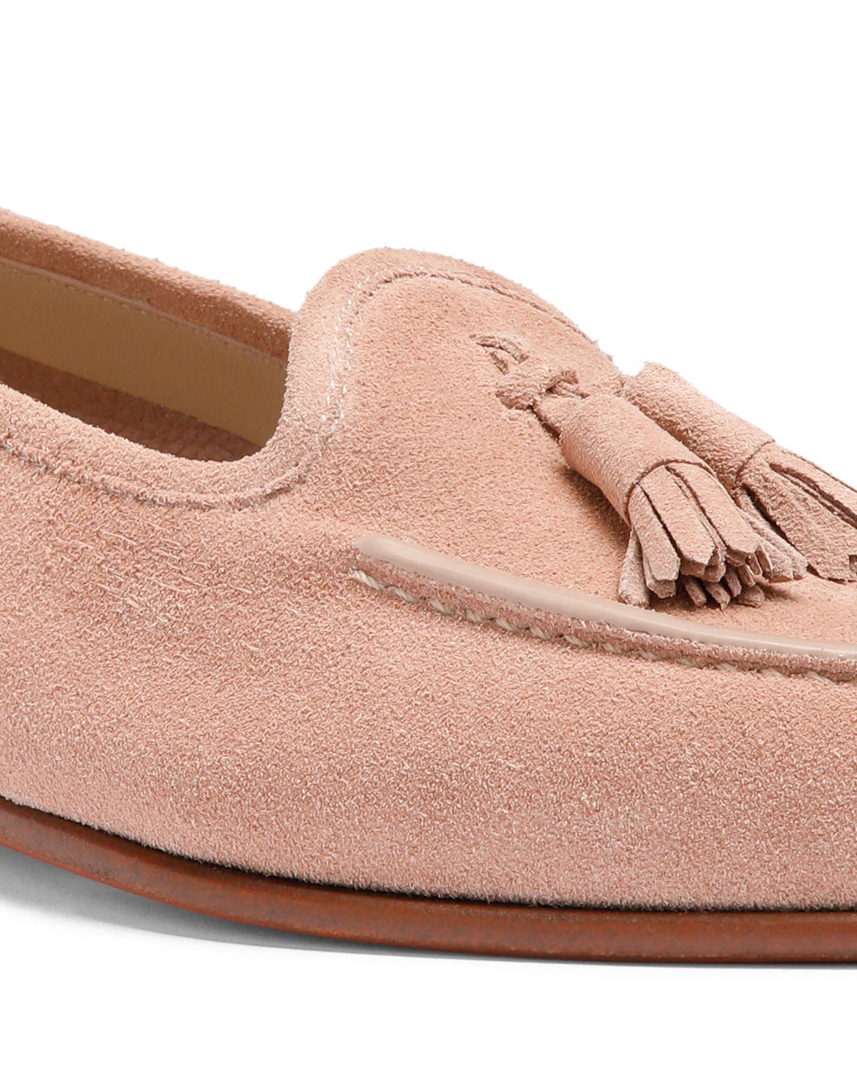 Santoni Women's suede Andrea tassel loafer, Alternate, color, 