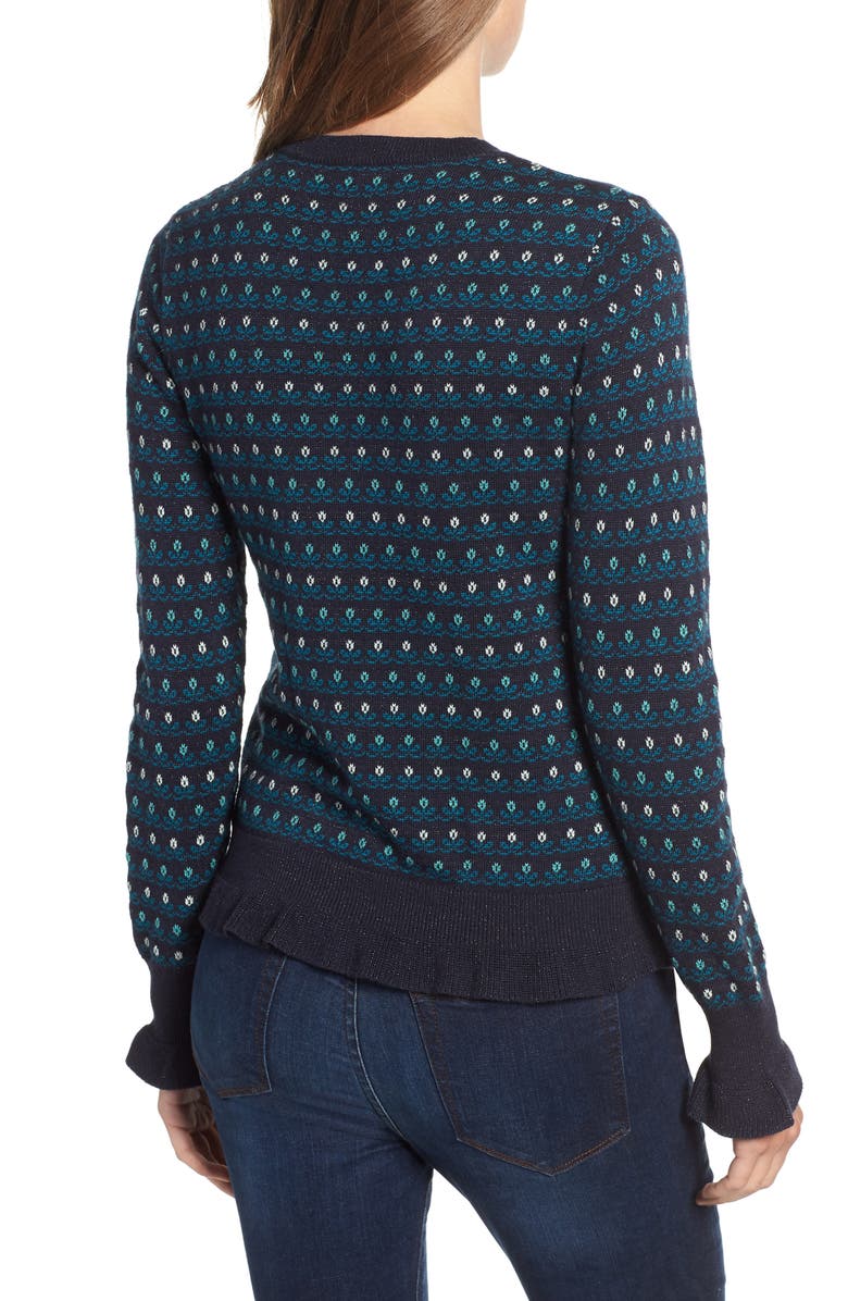 Treasure & Bond Ruffle Trim Pullover Sweater, Alternate, color, 