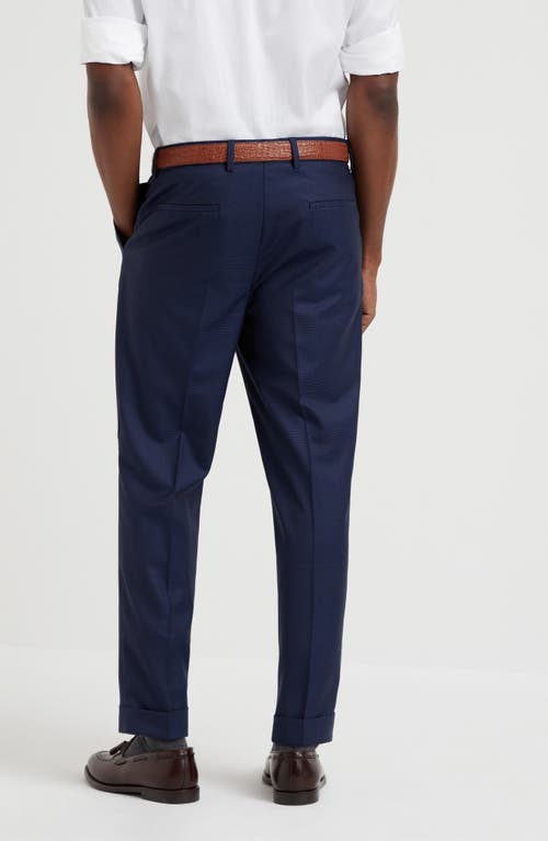 Brunello Cucinelli Prince Of Wales Check Trousers In Blue