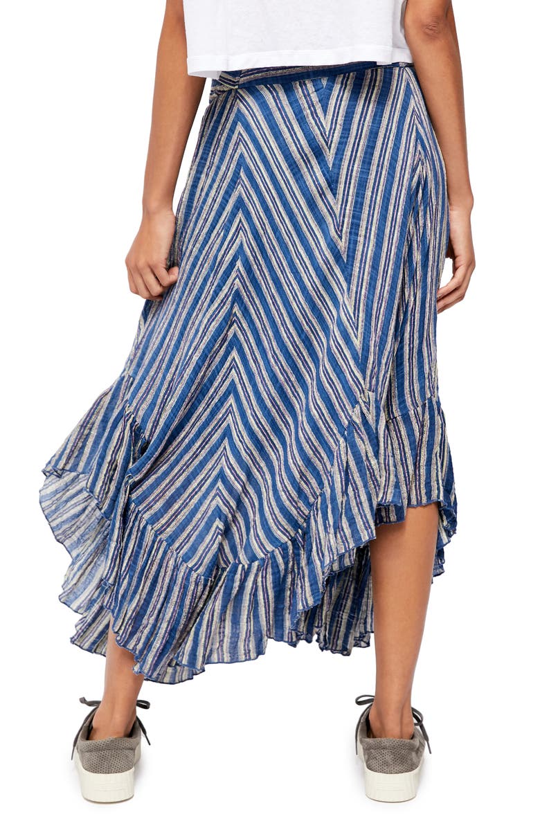 Free People Giselle Chevron Asymmetrical Skirt, Alternate, color,
