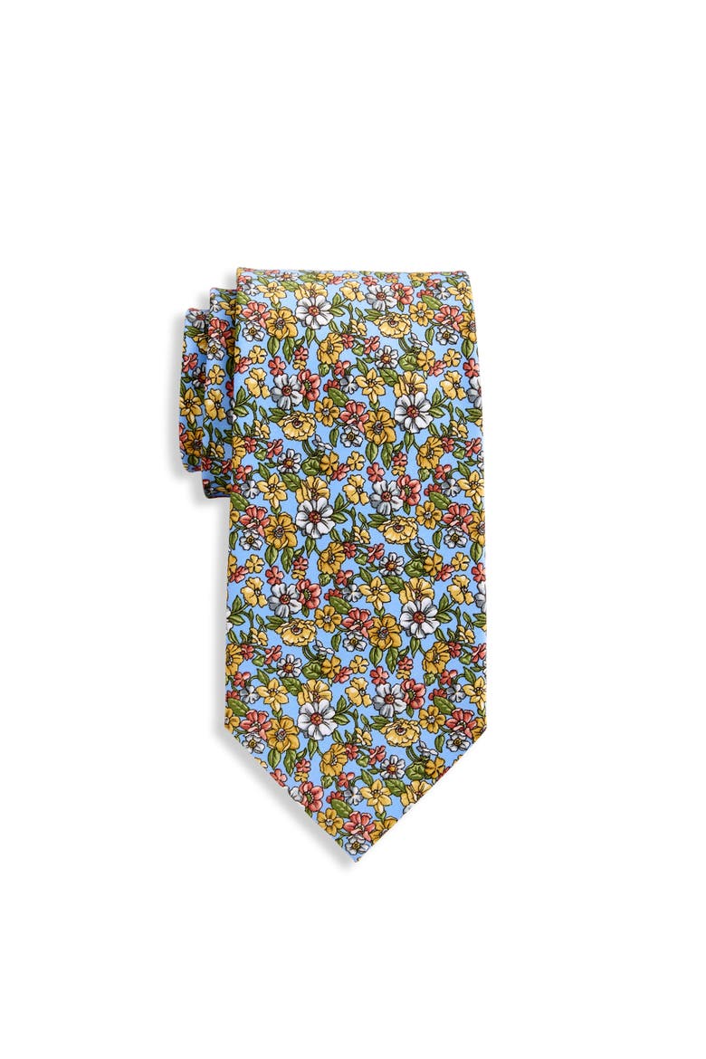 Big & Tall Printed Floral Tie, Main, color, BLUE
