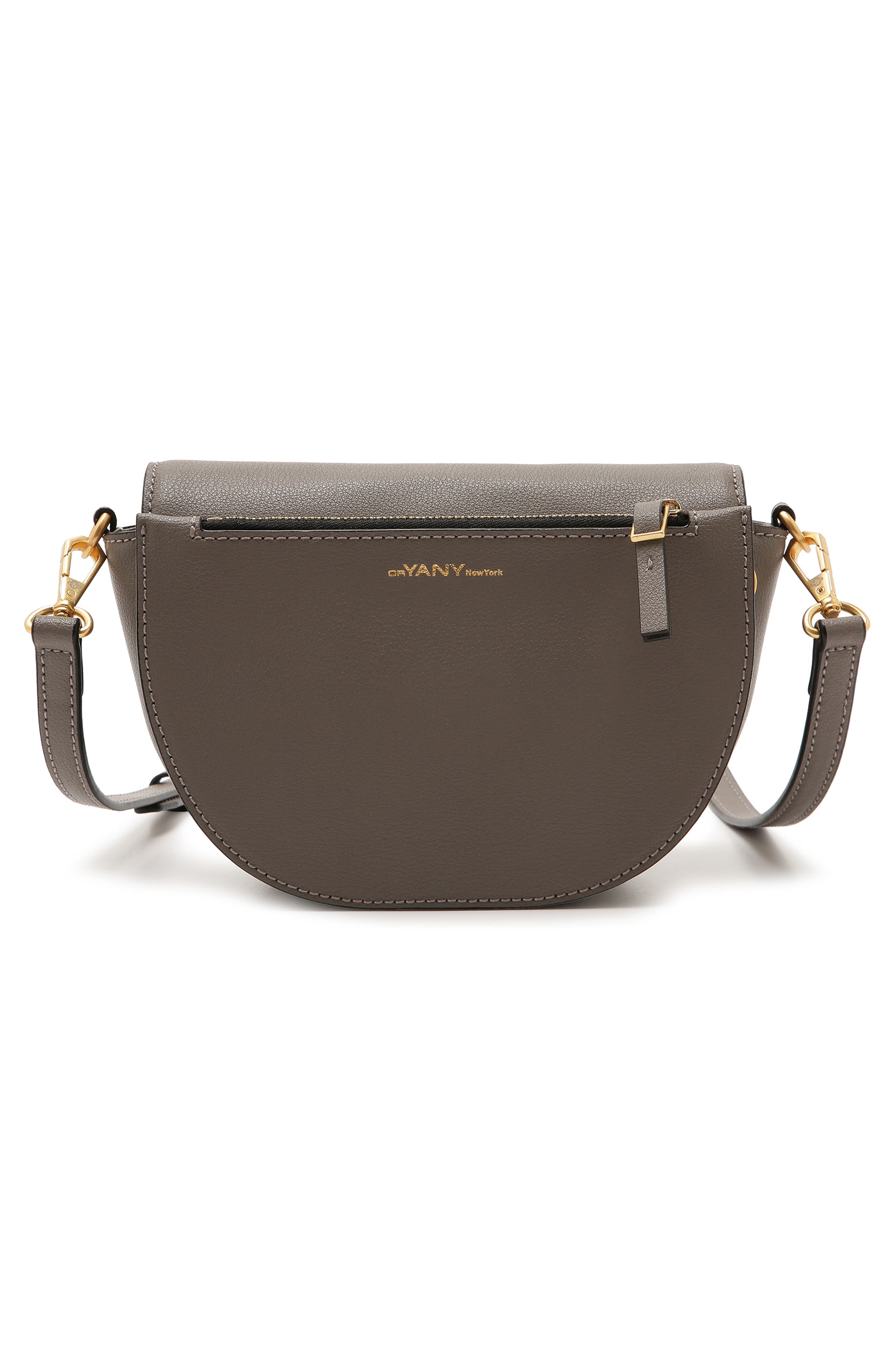 Oryany Lottie Leather Saddle Crossbody Bag, Alternate, color, Grey