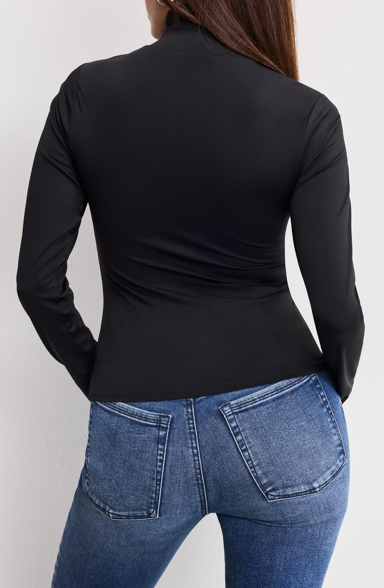 Good American Weightless Turtleneck Top, Alternate, color, Black001