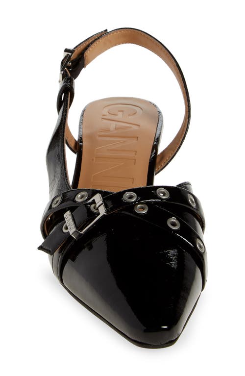 Ganni Slingback Kitten Heel Pump In Black
