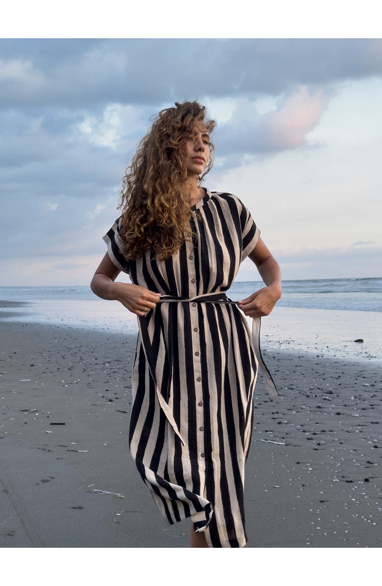 World of Crow The Black & White Striped Dress, Alternate, color,