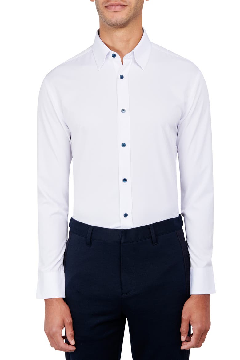Regular Fit Solid Performance Dress Shirt, Main, color, WHITE