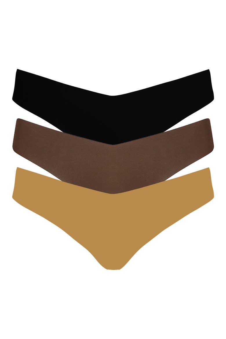 Microfiber Assorted 3-Pack Thongs, Main, color, MULTI COLORED OR PACK