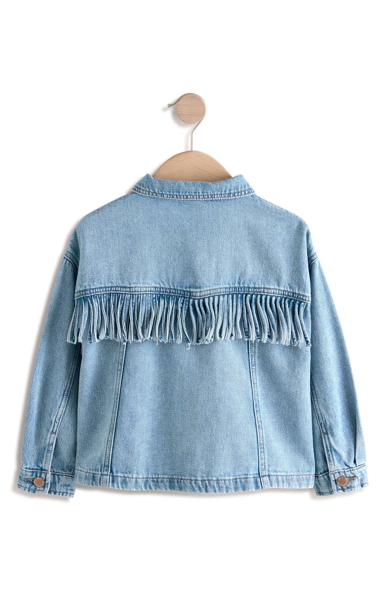 NEXT Kids
Fringe Denim Trucker Jacket, Alternate, color,