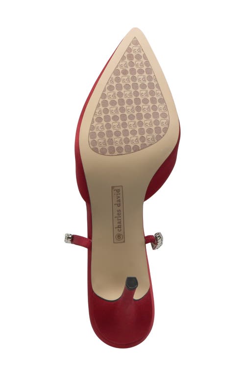Charles David Adelynn Mary Jane Pointed Toe Mule In Red-st