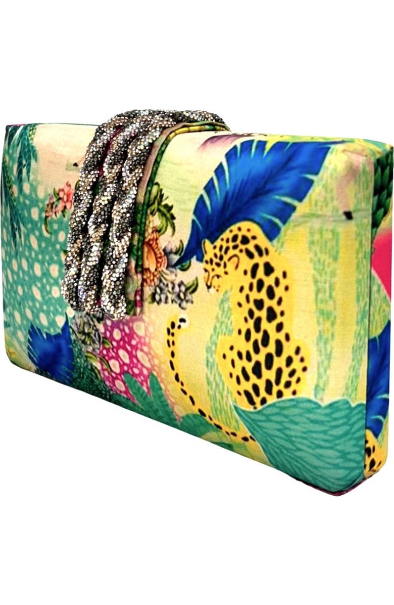 Simitri Printed Braid Clutch, Alternate, color, Faerie Green