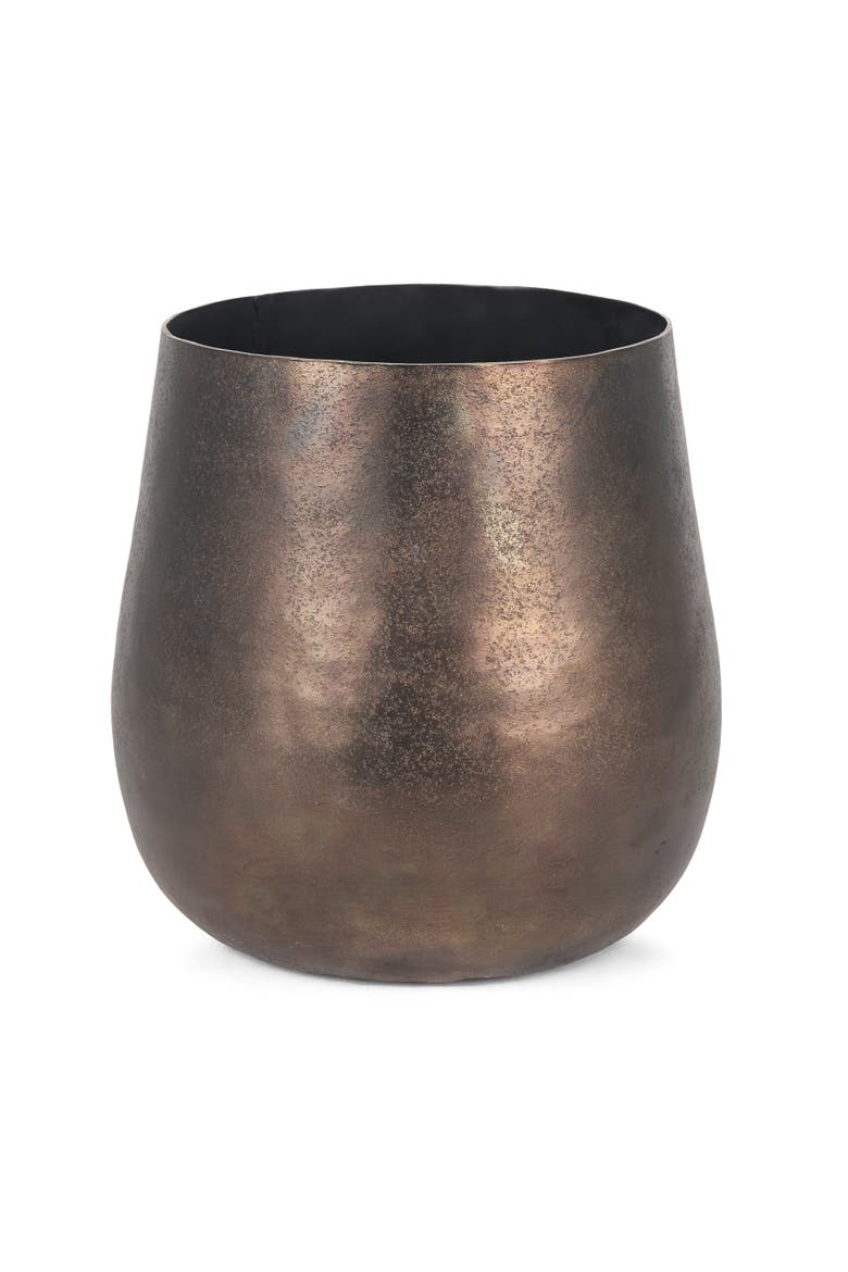 Quade Large Textured  Metal Vase, Main, color, Gold