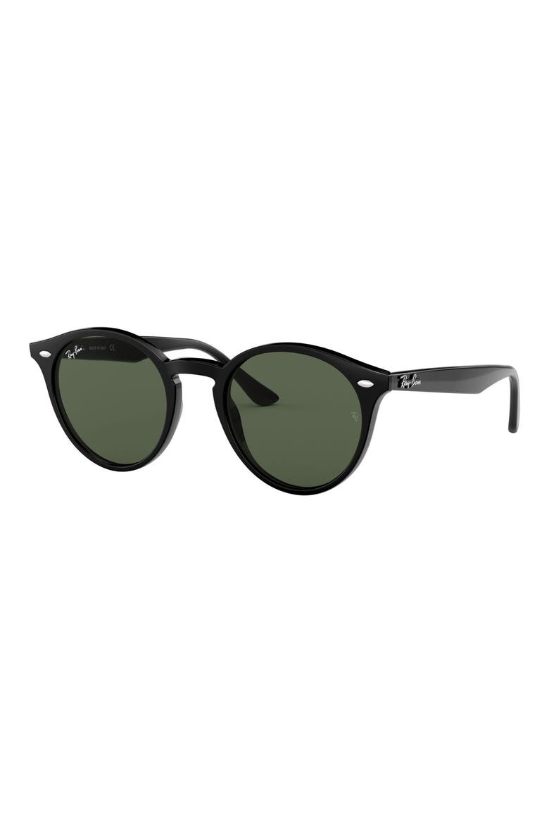 Highstreet 49mm Round Sunglasses, Alternate, color, BLACK