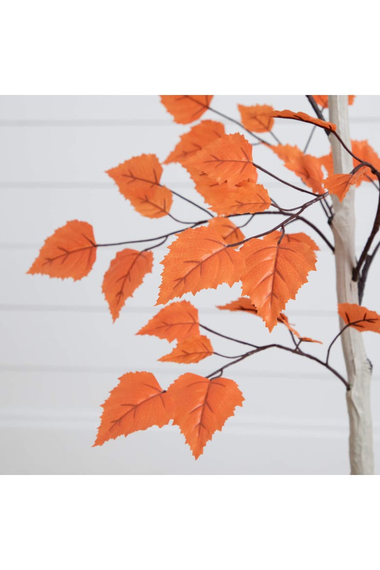 4-ft Autumn Paper Birch Artificial Fall Tree, Alternate, color, Orange