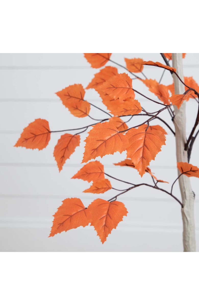 NEARLY NATURAL 4-ft Autumn Paper Birch Artificial Fall Tree, Alternate, color, Orange