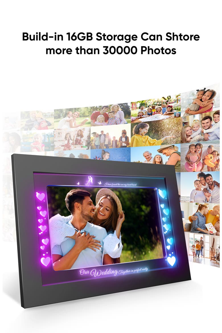 10.1 Inch IPS Touch Screen RGB WiFi Digital Picture Frame Wedding Gifts for Women, Alternate, color, Black