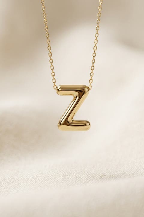 14K Gold Letter Initial Pendant Necklace