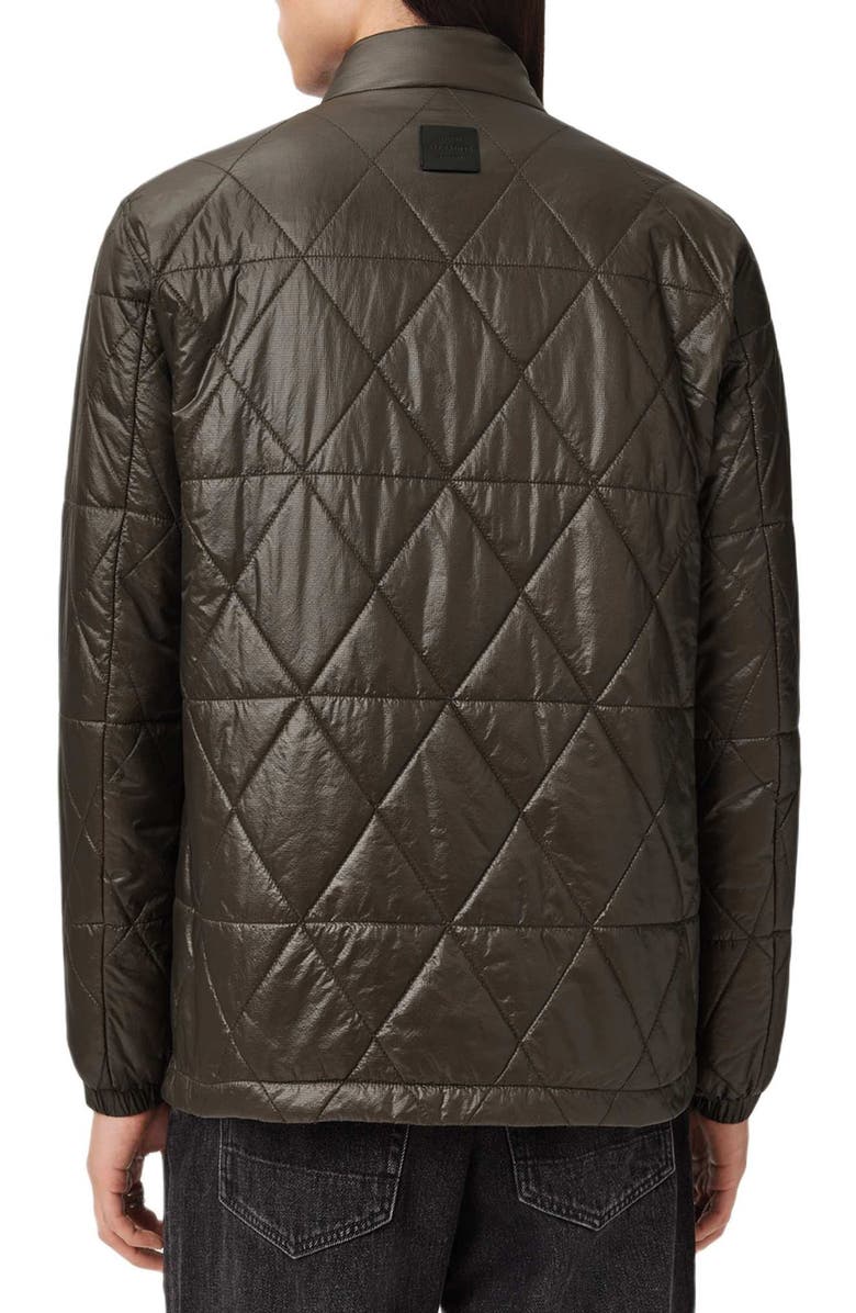 AllSaints Tribex Shiny Quilted Nylon Jacket, Alternate, color, Forest Green