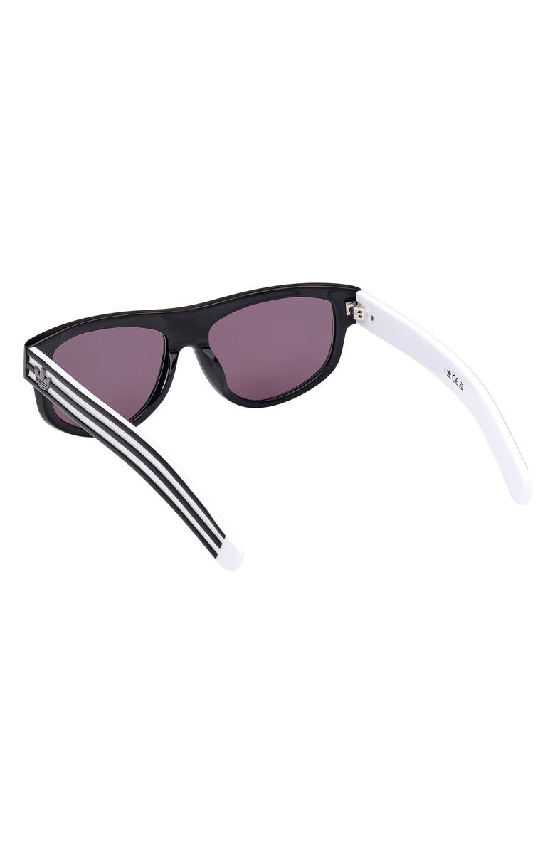 adidas 55MM Cat Eye Sunglasses, Alternate, color, Shiny Black / Smoke