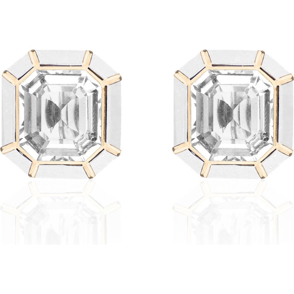 Goshwara Mélange Emerald-cut Stud Earrings In Gray