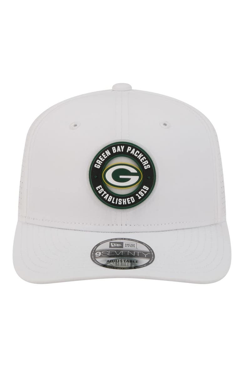 Men's New Era  White Green Bay Packers COOLERA 9SEVENTY Adjustable Hat, Alternate, color, White