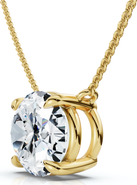 Bliss Diamond Certified 3Ct Diamond Oval Solitaire Pendant 14k Gold 18" Women's Chain Lab Grown