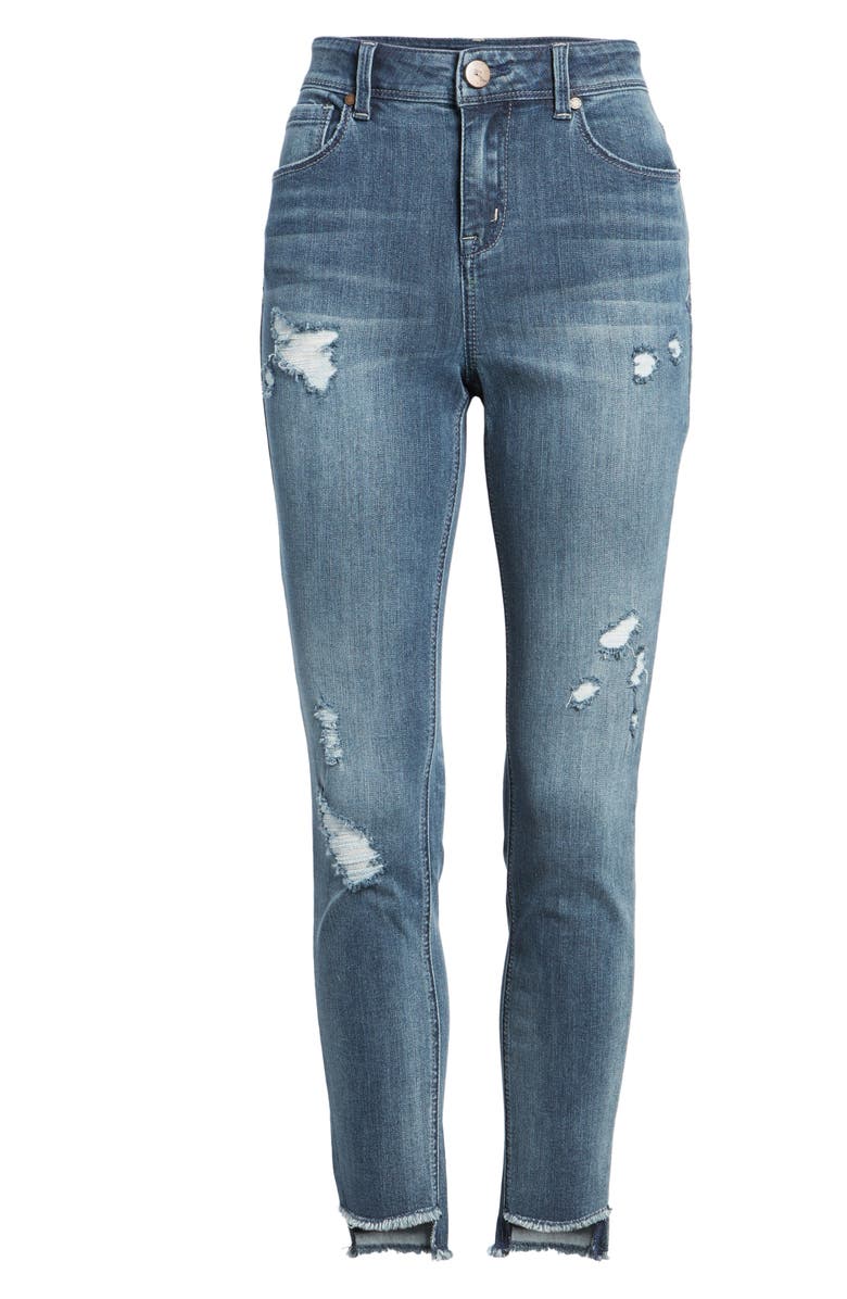 1822 Denim Ripped Step Hem Skinny Jeans, Alternate, color, 