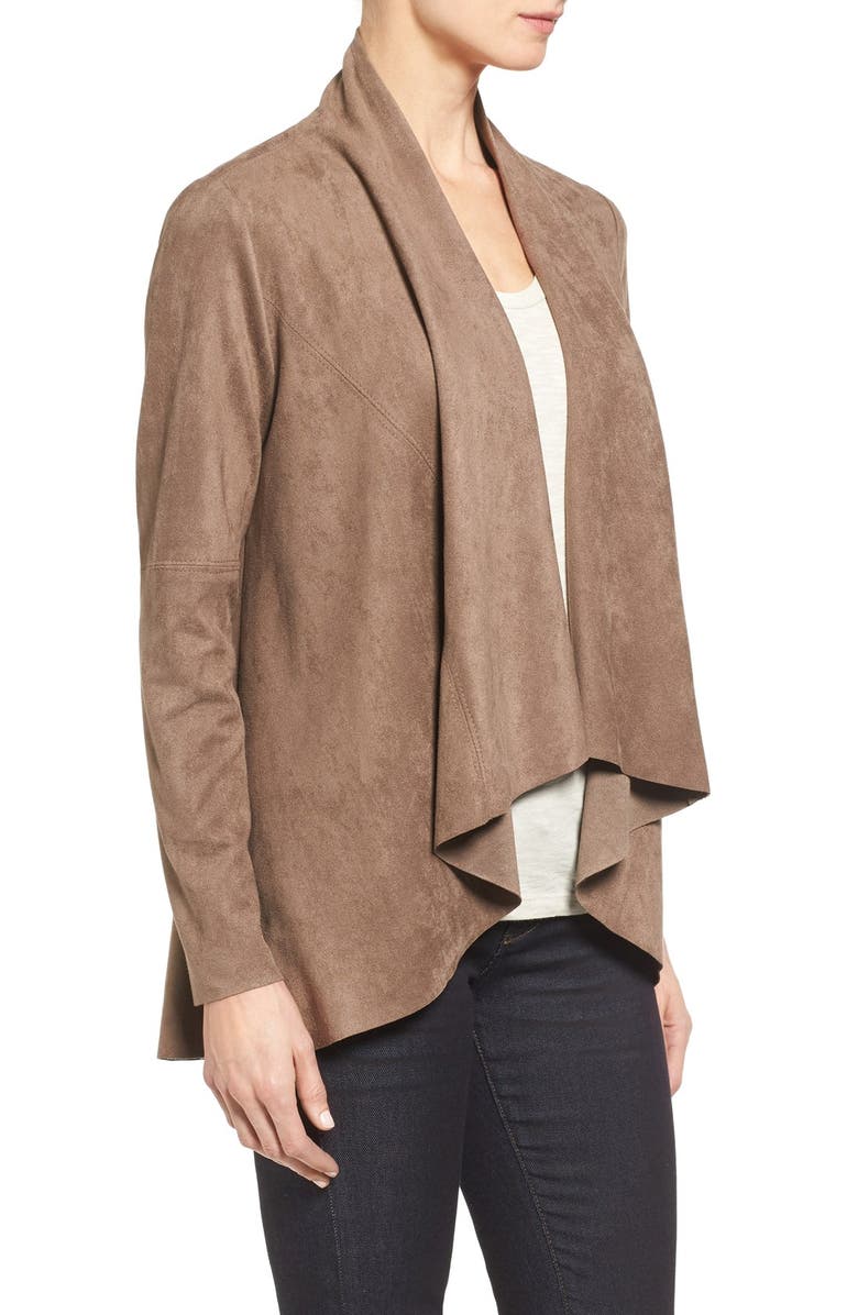 Karen Kane Faux Suede Drape Front Jacket, Alternate, color, 