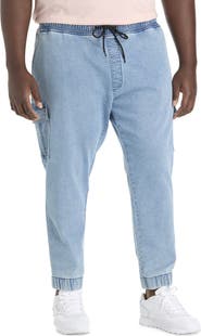 True Nation by DXL Big & Tall Denim Cargo Joggers