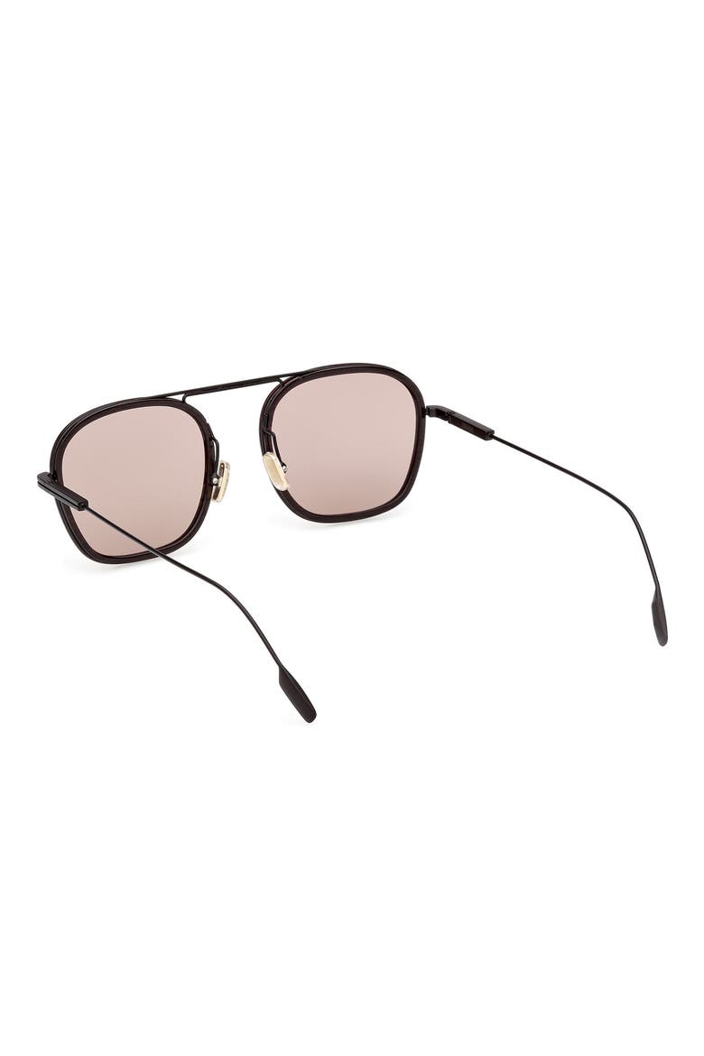 51mm Navigator Sunglasses, Alternate, color, MATTE DARK BROWN AND STRIPED DARK BROWN / BROWN LENSES