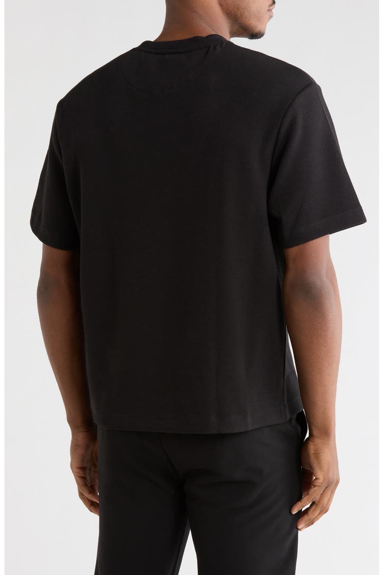 Textured Relaxed Fit Crewneck T-Shirt, Alternate, color, BLACK