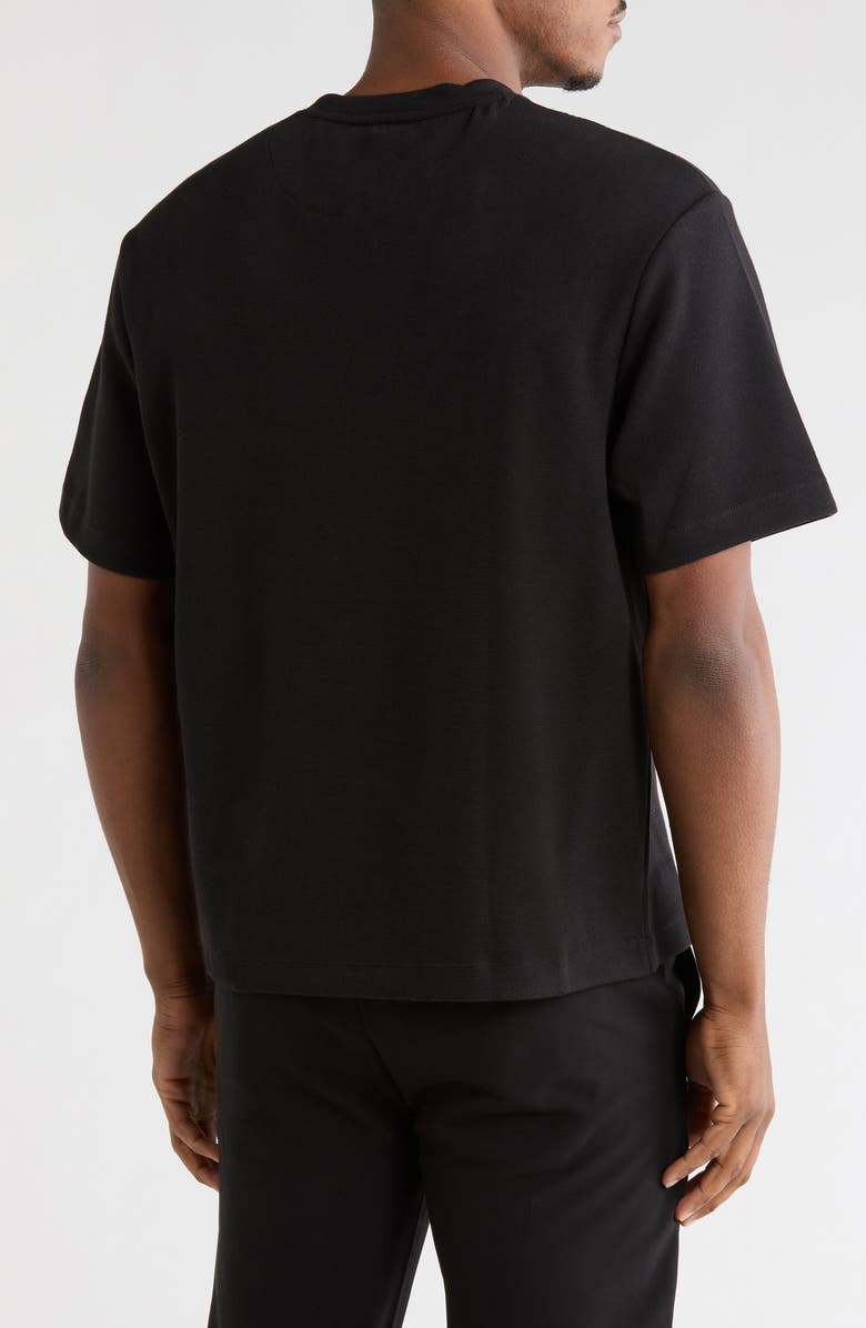 DENIM AND FLOWER Textured Relaxed Fit Crewneck T-Shirt, Alternate, color, Black