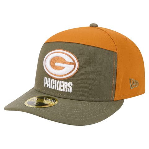Men's New Era Olive/Brown Green Bay Packers Two-Tone Color Pack Split Panel 59FIFTY Fitted Hat