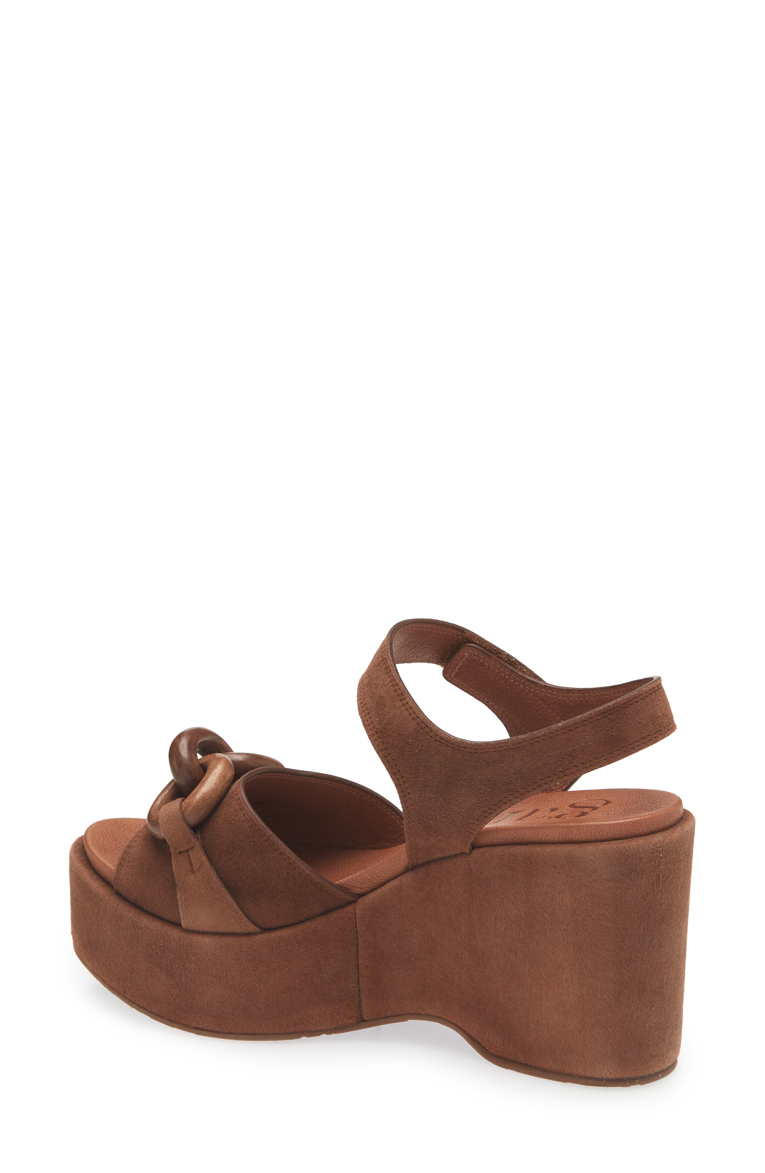 Pedro Garcia Lady Ankle Strap Platform Wedge Sandal, Alternate, color, Spice Plush Suede-Walnut