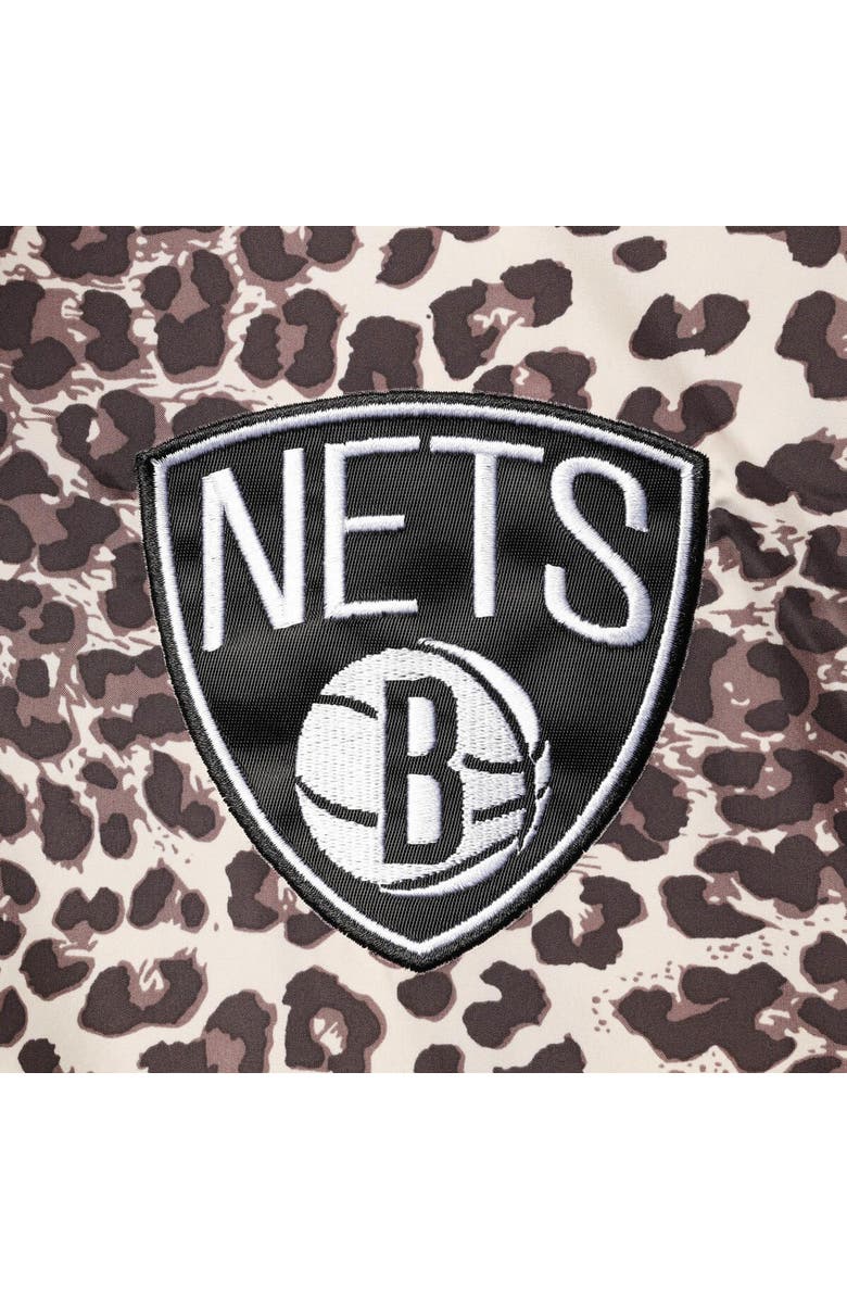 G-III SPORTS BY CARL BANKS Women's DKNY Sport Leopard Brooklyn Nets Gabriella Windbreaker Half-Zip Hoodie, Alternate, color, Leopard