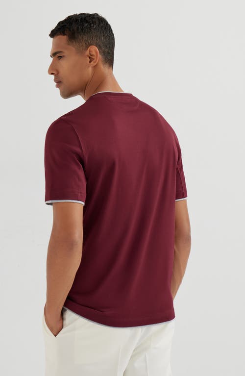 Brunello Cucinelli T-shirt With Faux-layering In Red