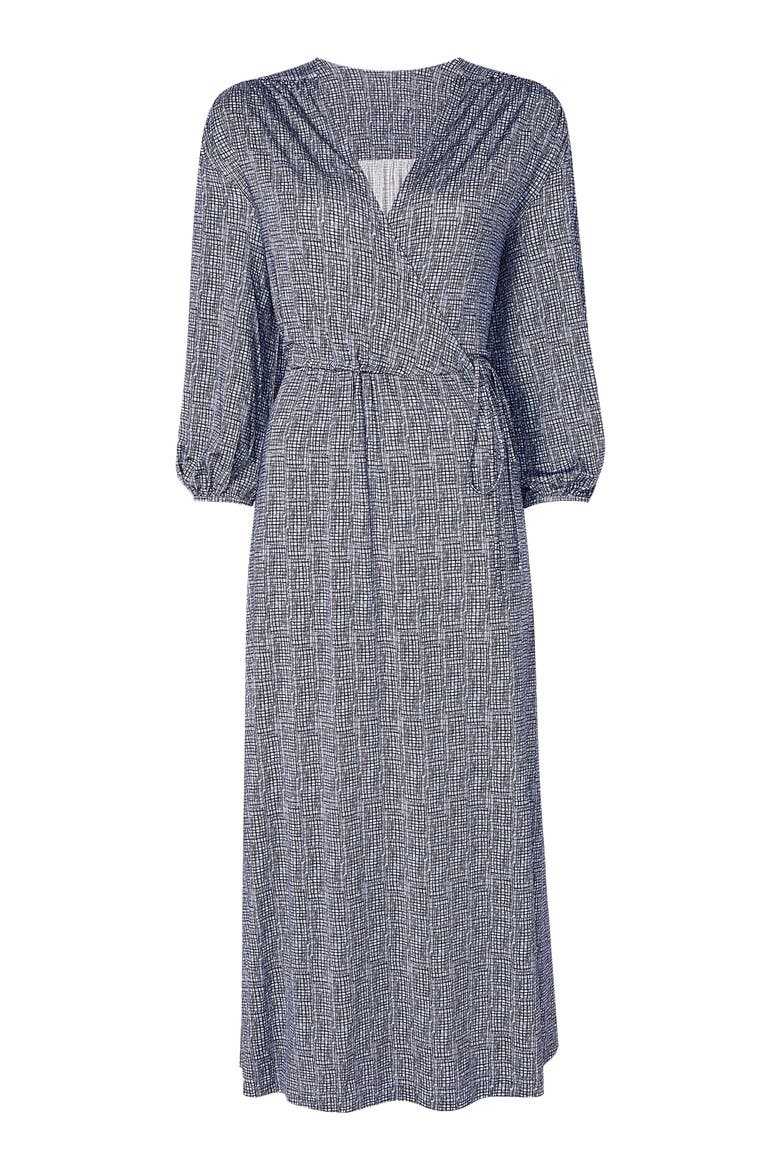 Hope Printed Jersey Wrap Dress, Alternate, color, Blueprint Sketch