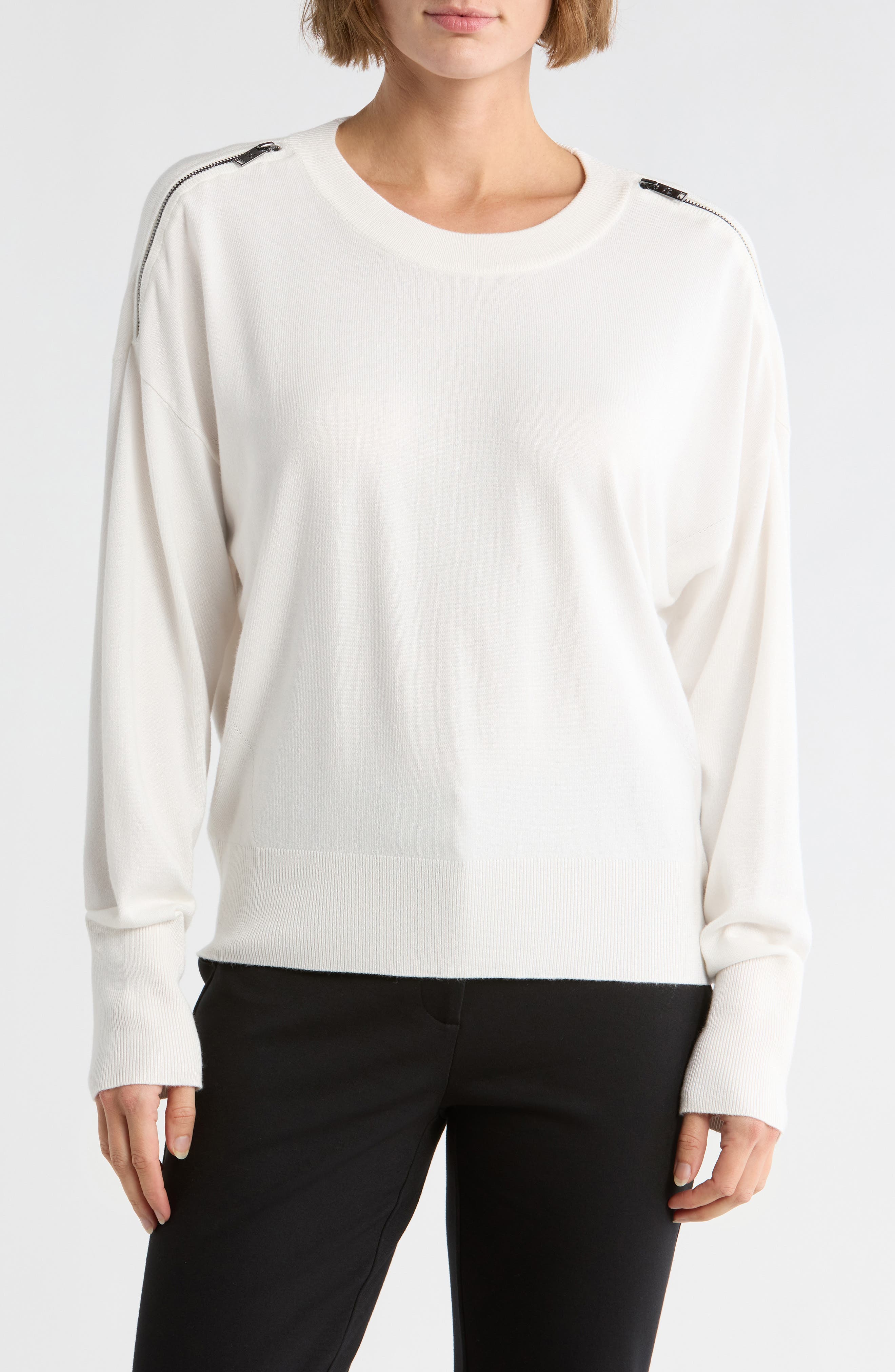 DKNY Zip Trim Sweater