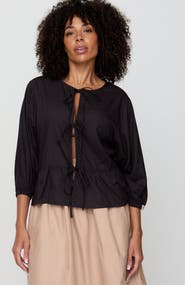 Turtledove London Organic Cotton Blake Tie Front Top